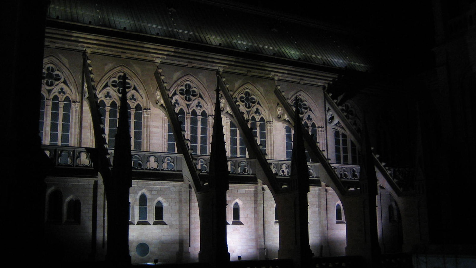 iluminación exterior basílica de luján